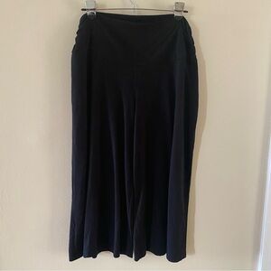 Vintage Worthington Stretch Size L Large Black Wide Waistband Wide Leg Pants 20"